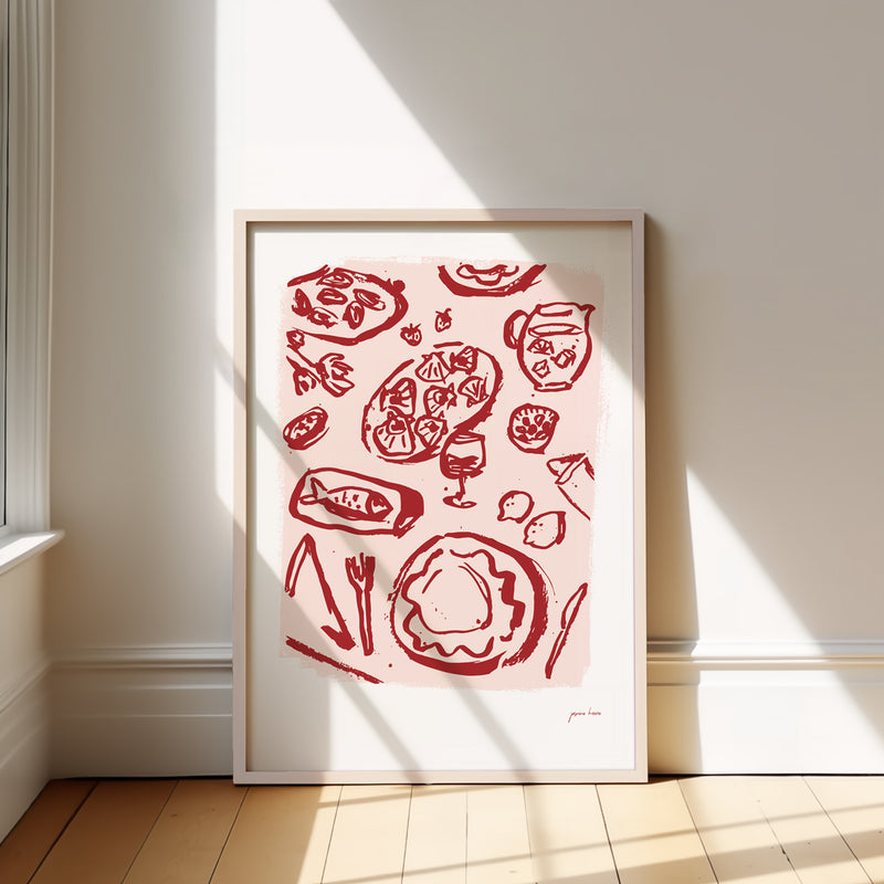 Summer Soiree - Red - Art Print