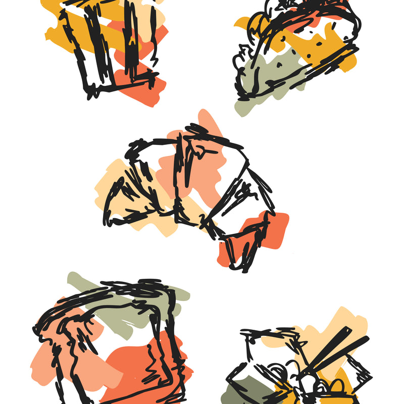 food illustration sketch style nz art