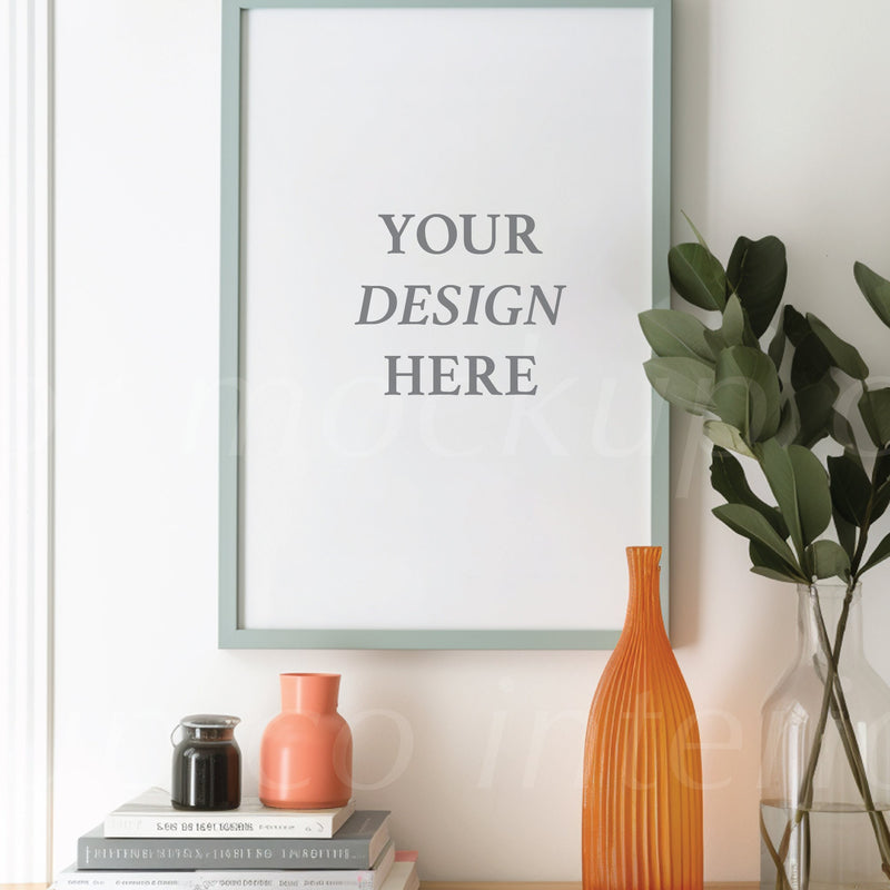 Colorful Frame Mockup Bundle PSD Bright Modern Interior Room Colourful Wall Art Frames