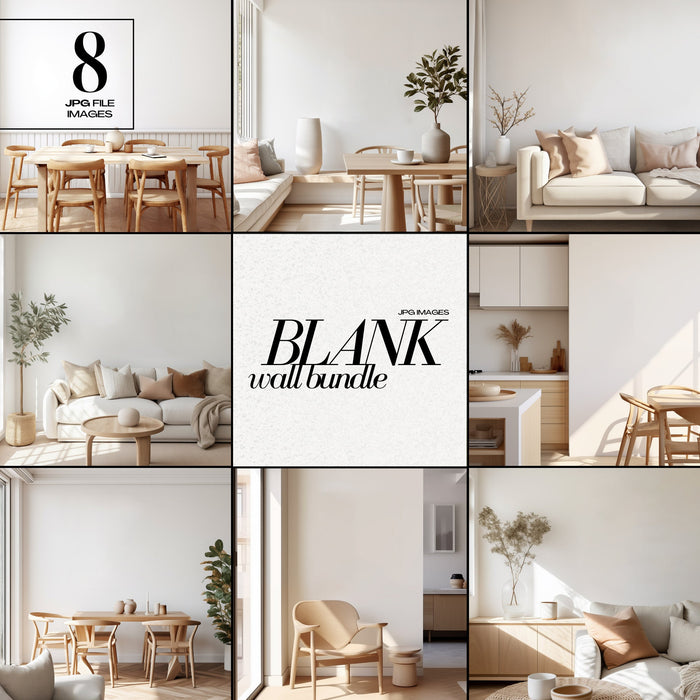 Blank Wall  Contemporary Interior Mockup Bundle JPG