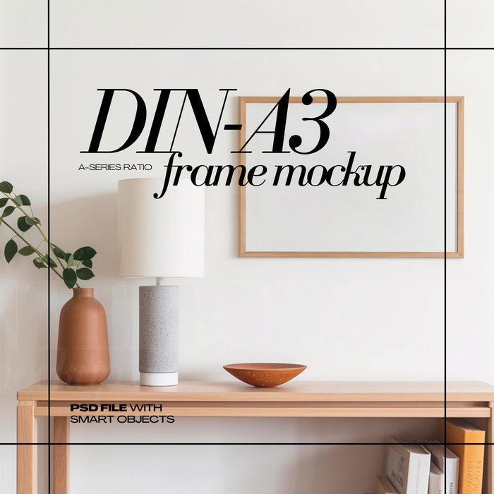 DIN A3 Horizontal Frame Mockup PSD