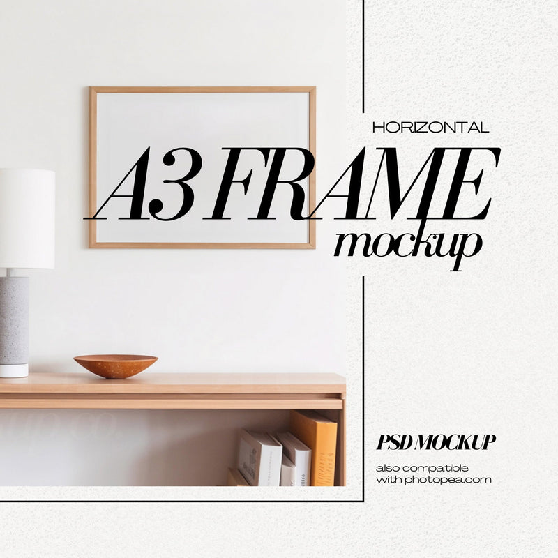 DIN A3 Horizontal Frame Mockup PSD