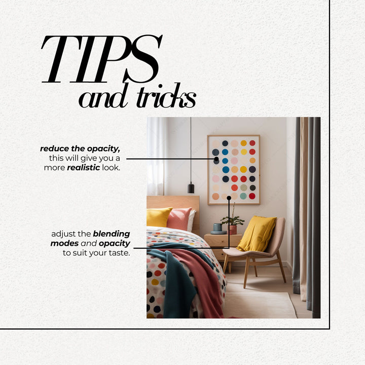 DIN A1 Frame Mockup PSD Vertical Wood Frames Mock up in Colorful Bedroom