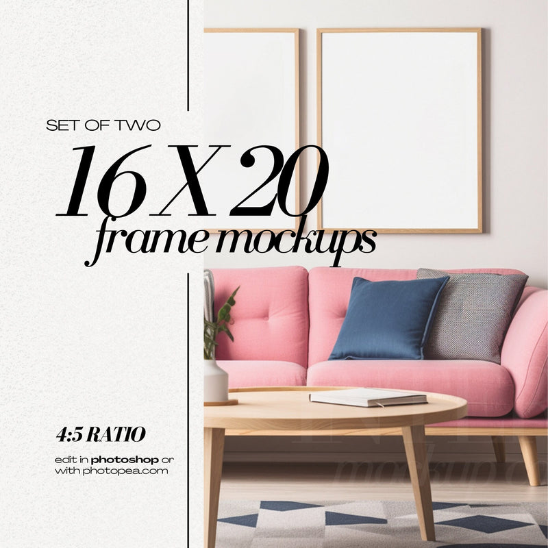 Colorful Frame Mockup Bundle Bright Modern Interior Decor Colourful Wall Art Frames PSD