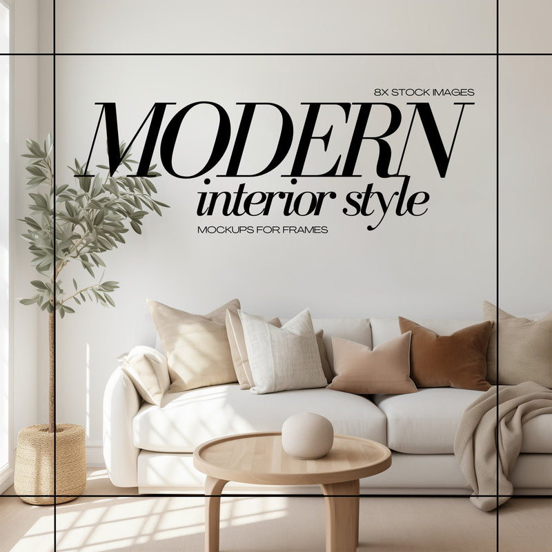 Blank Wall  Contemporary Interior Mockup Bundle JPG