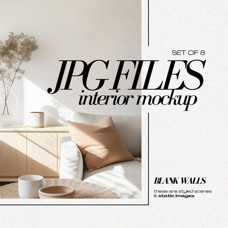 Blank Wall  Contemporary Interior Mockup Bundle JPG