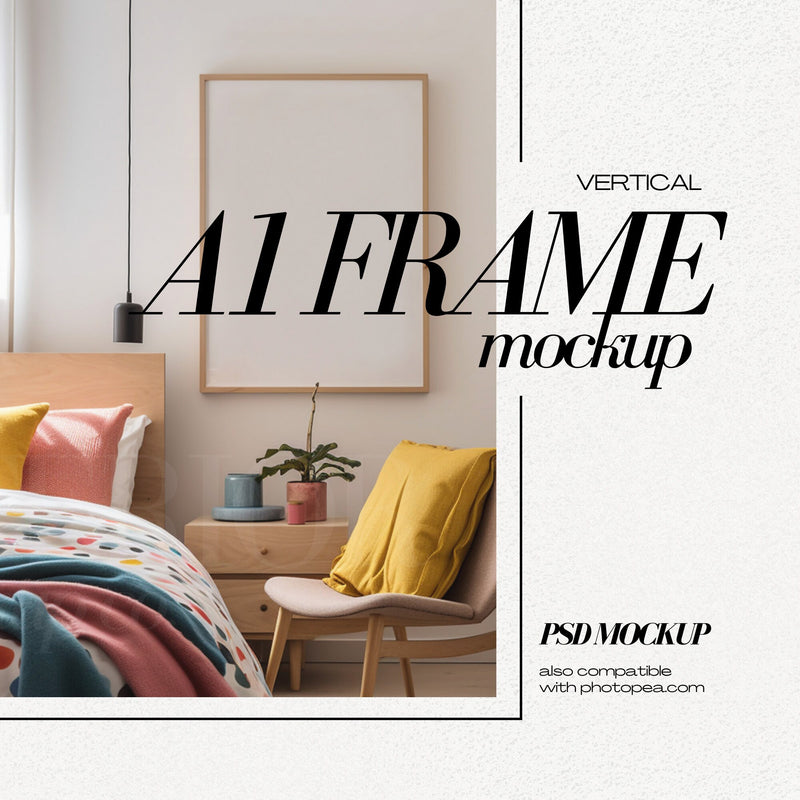 Colorful Frame Mockup Bundle Bright Modern Interior Decor Colourful Wall Art Frames PSD