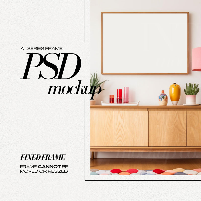 Colorful Frame Mockup Bundle Bright Modern Interior Decor Colourful Wall Art Frames PSD