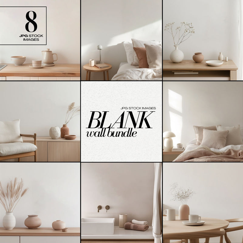 Blank Wall Mockup Bundle JPG Soft Pink