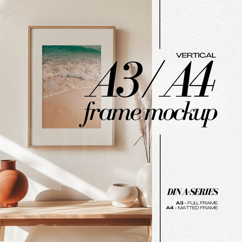 PSD Frame Mockup Bundle - Wooden Frames