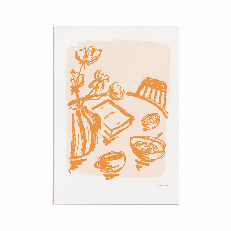 Morning Routine - Orange - Art Print