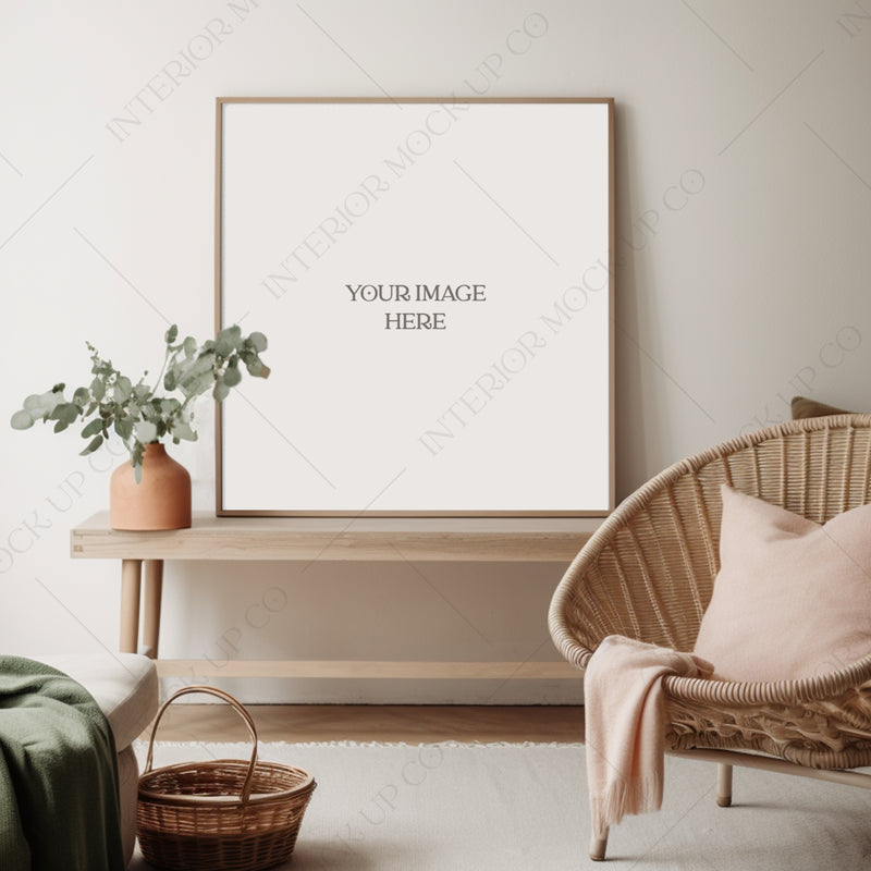 Soft Pink & Green Blank Wall - Stock Image Bundle