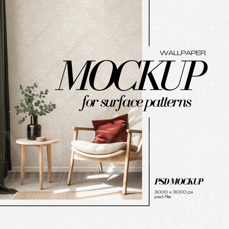 PSD Wallpaper Mockup - Modern Interior