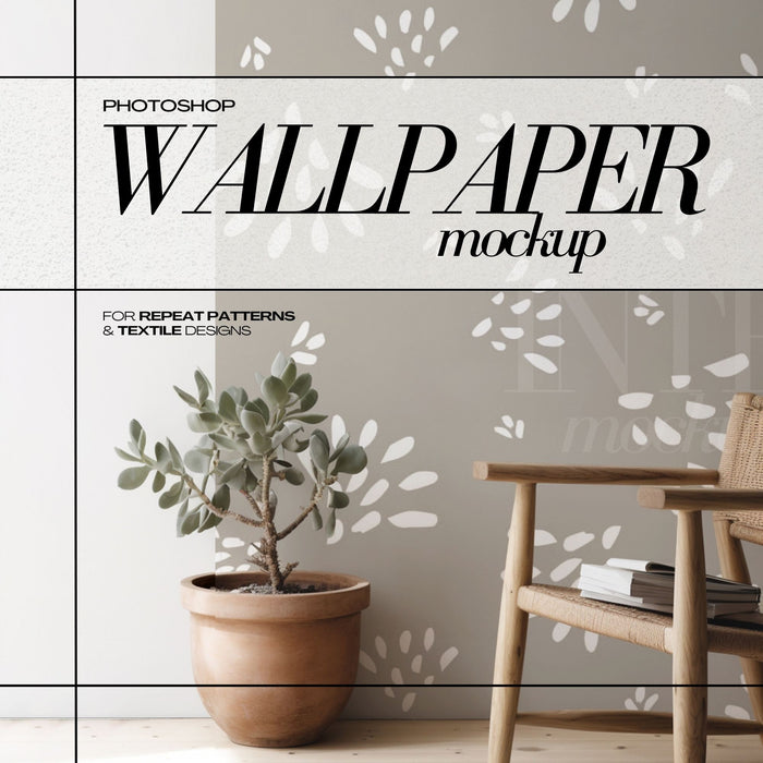 PSD Wallpaper Mockup - Interior Wall with Chair